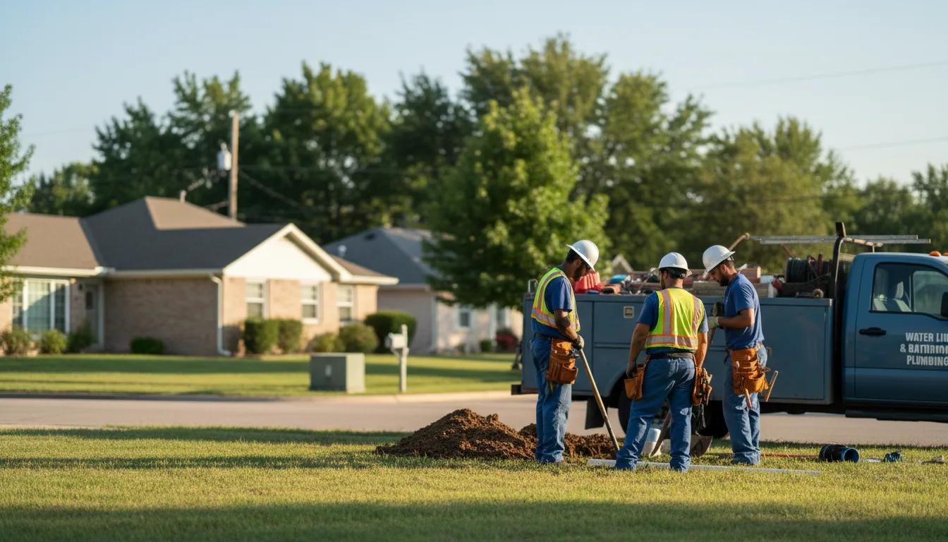 Residential water line and bathroom plumbing service in South Heart, ND